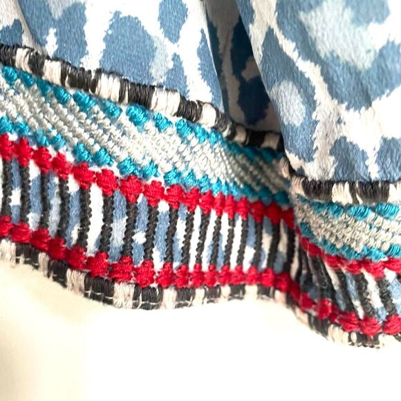 Johnny Was Navila Animal Print Silk Blouse with Embroidery S - Picture 6 of 8